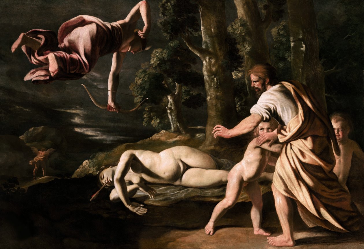 Chiones död, ca. 1622. av Nicolas Poussin