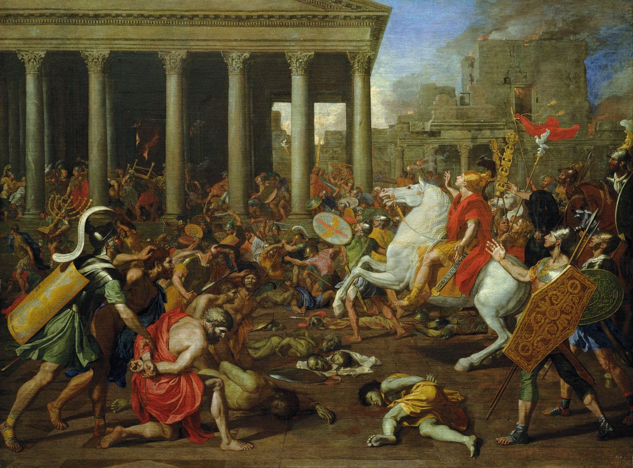Förstörelsen av templen i Jerusalem av Titus, c.1638/39 av Nicolas Poussin