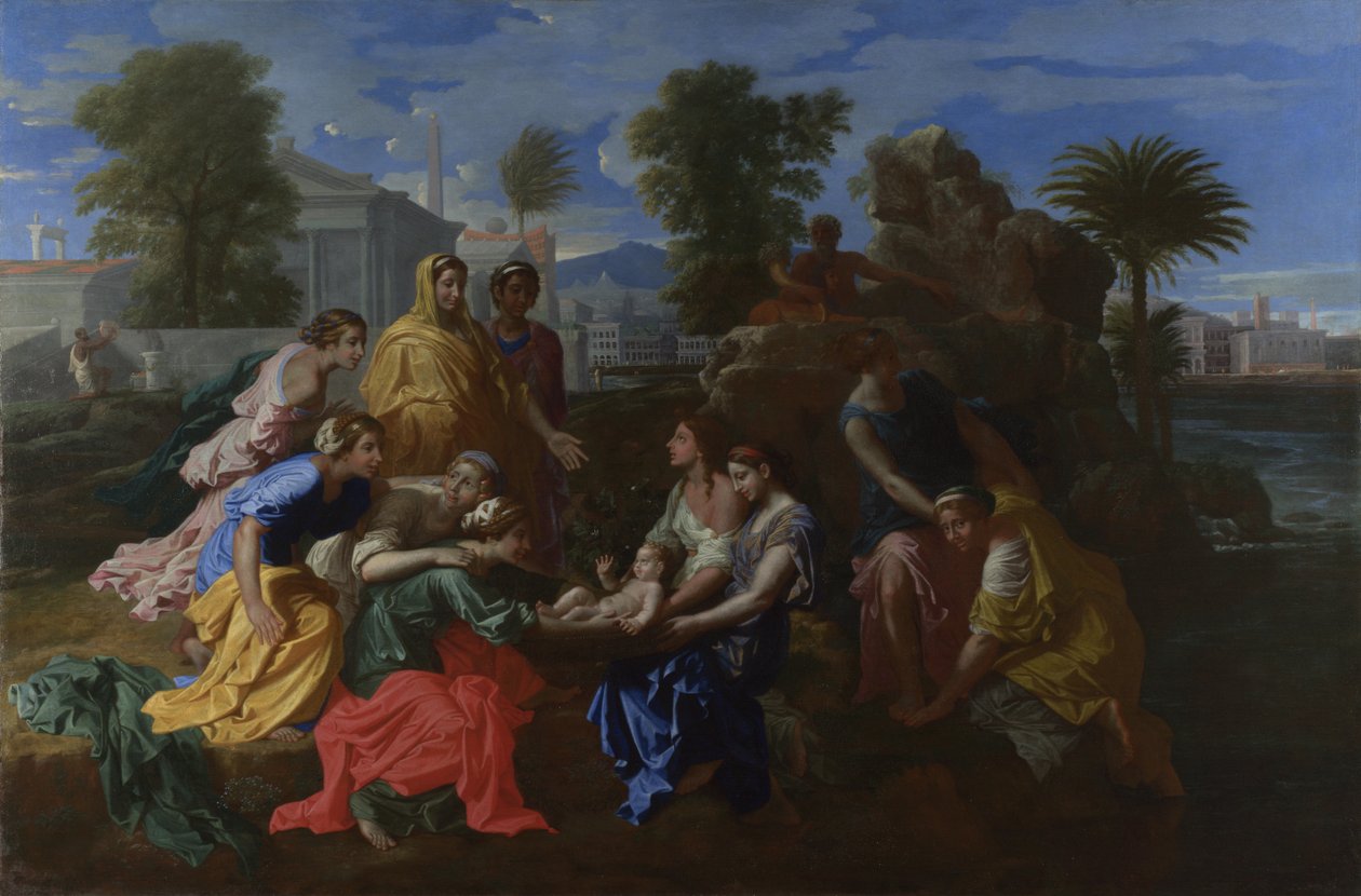 Fyndet av Moses, 1651 av Nicolas Poussin
