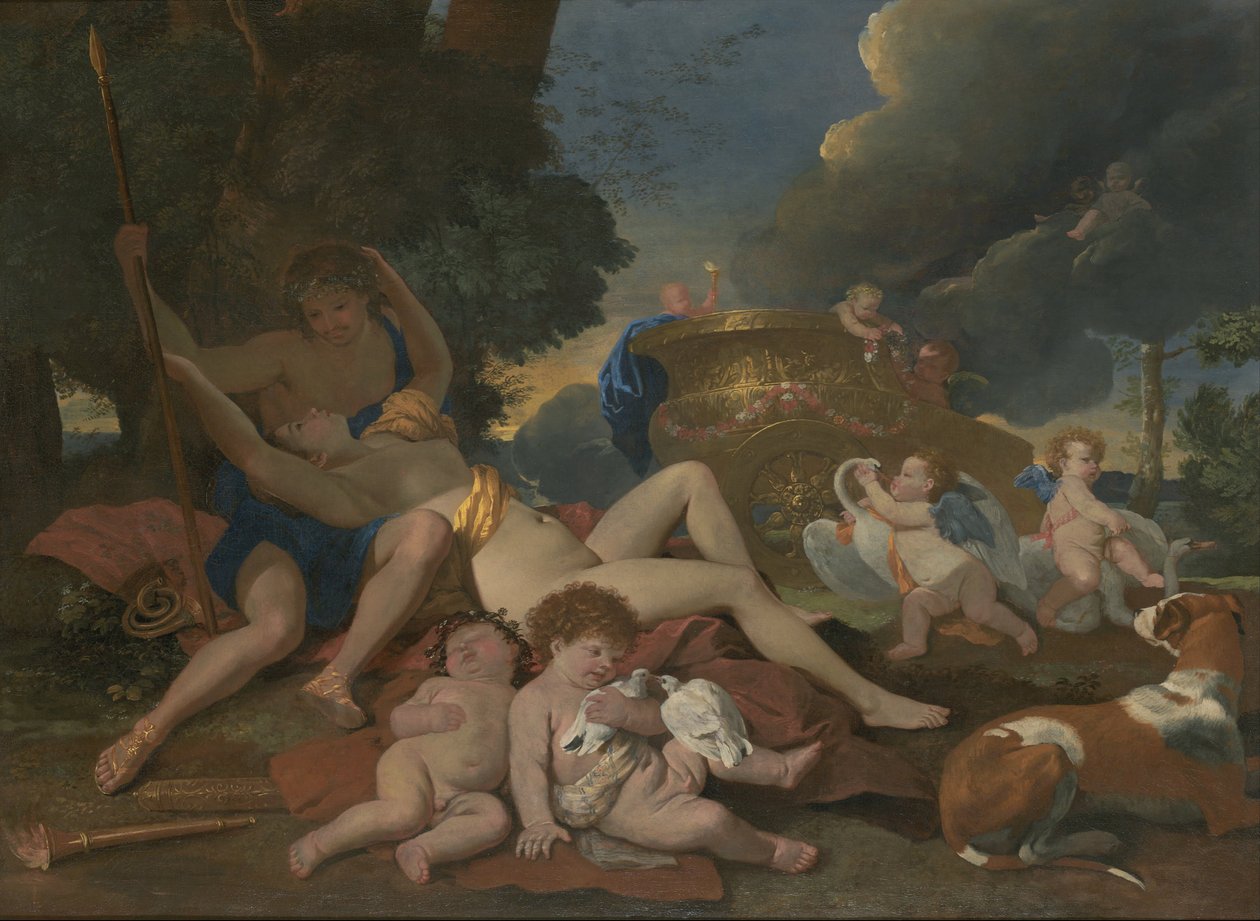 Venus och Adonis av Nicolas Poussin