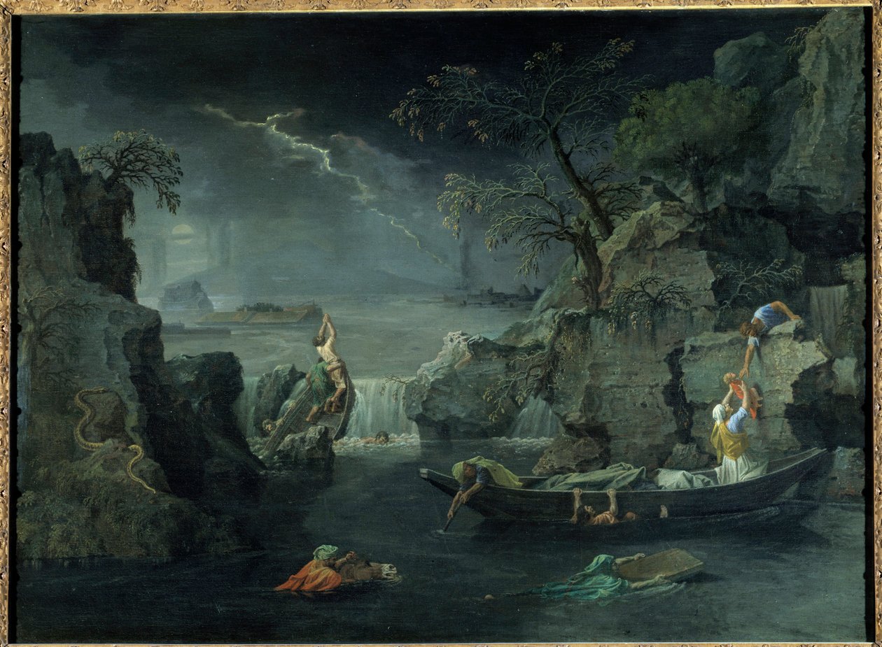 Vinter eller syndaflod. Målning av Nicolas Poussin (1594-1665), cirka 1660-1664. Olja på duk. Mått: 1,18 x 1,60 m. av Nicolas Poussin