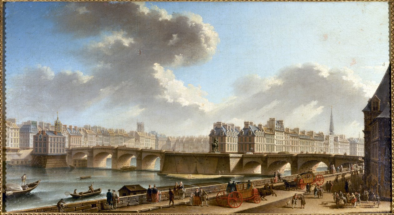 Pont Neuf och utsikten över staden från Conti-kajen, ca 1772 (olja på duk) av Nicolas Raguenet
