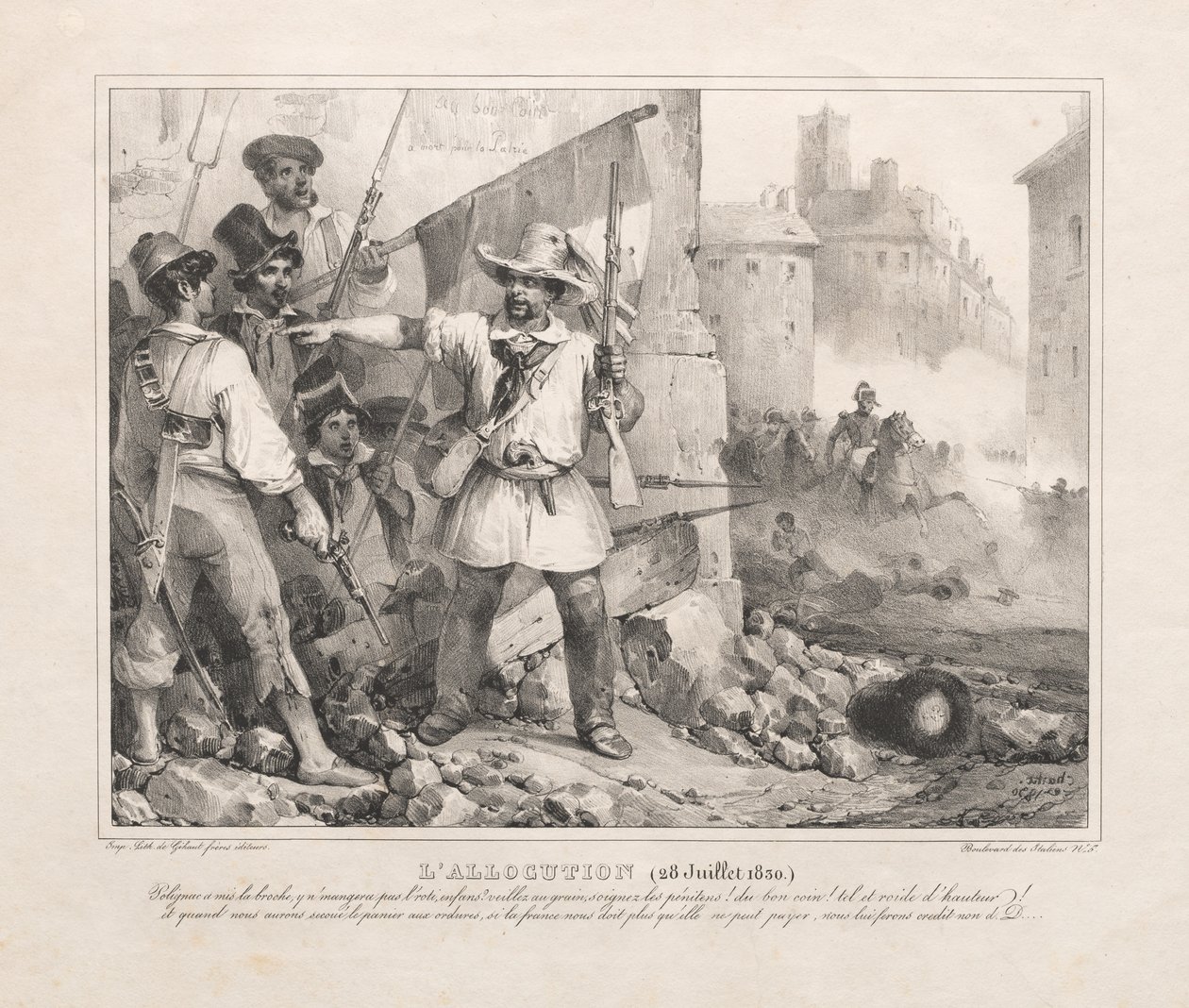 Tilldelning (28 juli 1830) av Nicolas Toussaint Charlet