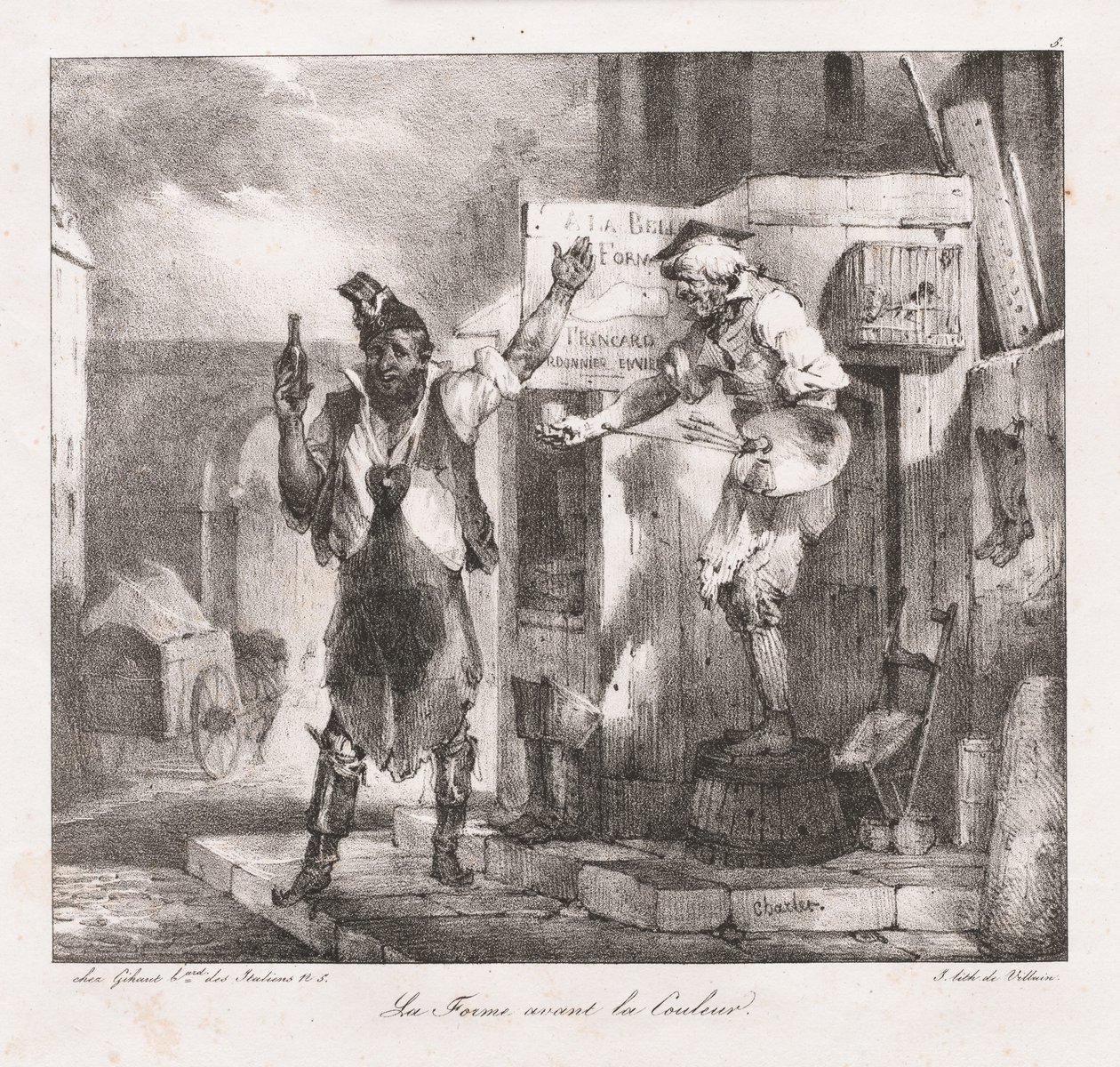 Litografiska skisser av Charlet: Form before Color, 1823. av Nicolas Toussaint Charlet