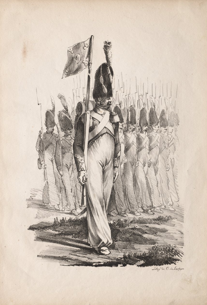 Militära dräkter: Carabiners Sargent, General Guide, 1817-1818. av Nicolas Toussaint Charlet