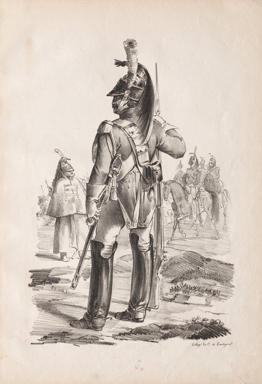 Militärdräkter: Grenadier från Royal Guard av Nicolas Toussaint Charlet