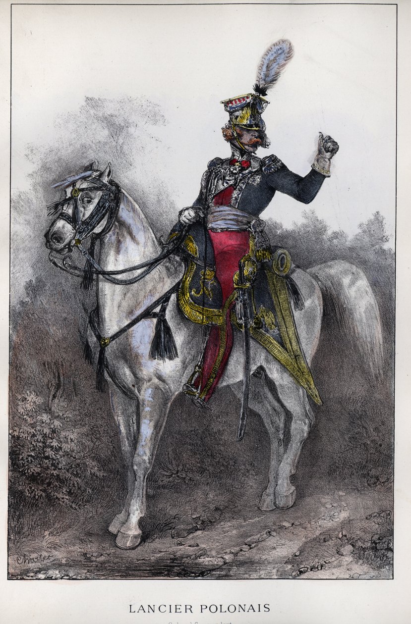 Officer polska Lancers av det kejserliga gardet av Nicolas Toussaint Charlet