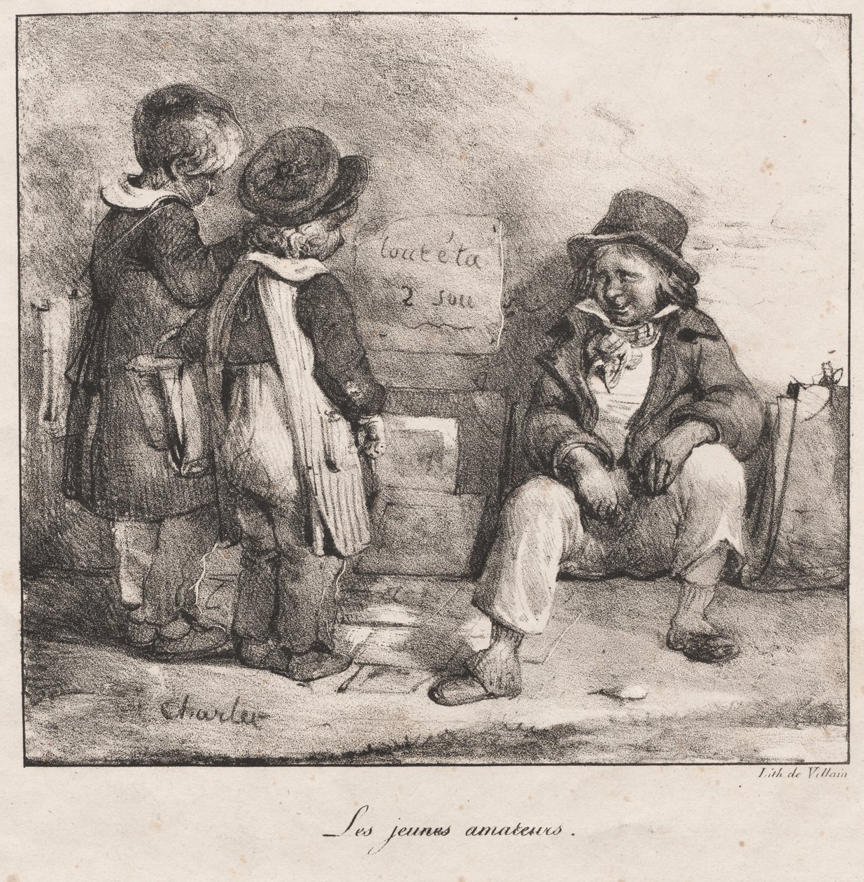 Skissbok för användning av små barn: The Young Amateurs, 1822. av Nicolas Toussaint Charlet