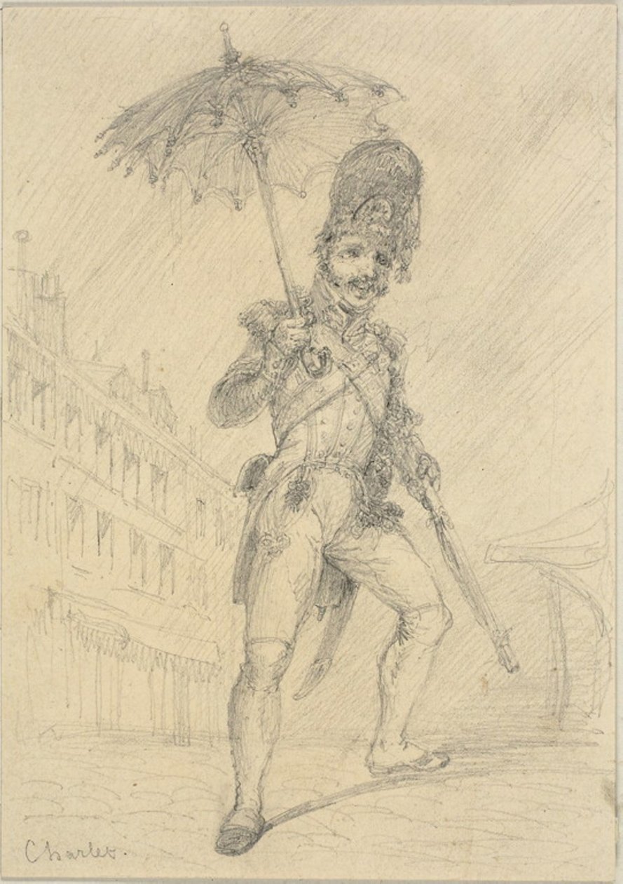 Soldat som håller ett parasoll av Nicolas Toussaint Charlet