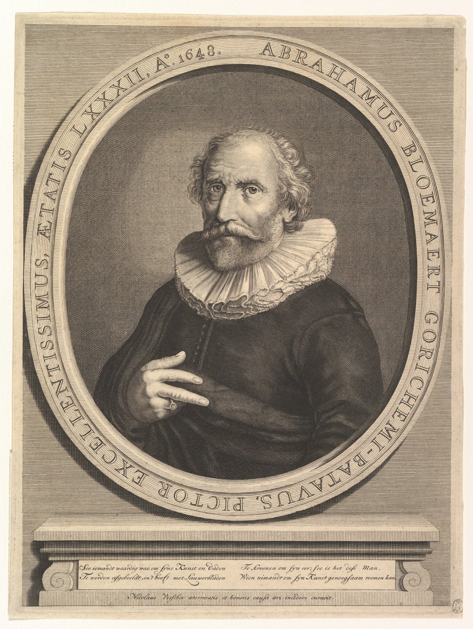 Porträtt av Abraham Bloemaert, 1600-talet. av Nicolas Visscher