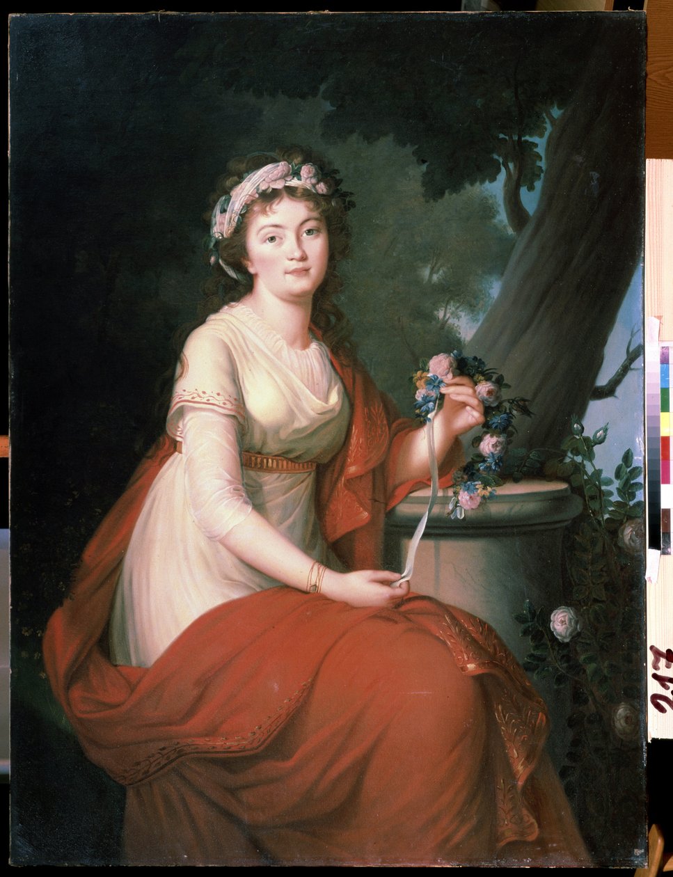 "Porträtt av grevinnan Tatiana Youssoupova" (grevinnan Tatyana Yusupova) Målning av Nicolas de Courteille (1768-c.1830) Statens museum Arkhangelskoye Estate, Moskva av Nicolas de Courteille