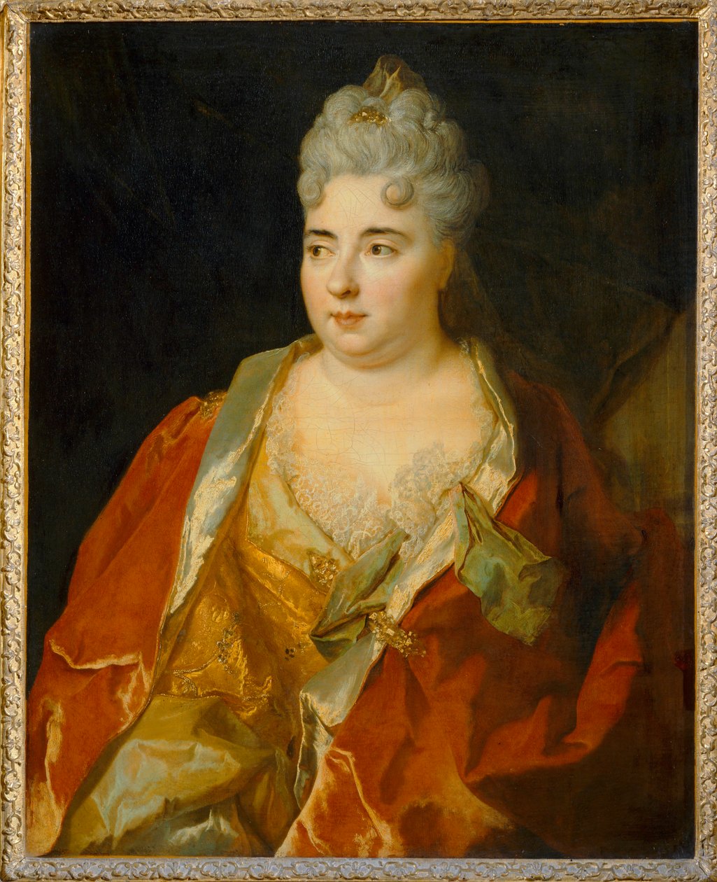 Porträtt av en dam som uppges vara Marie-Anne Mancini, hertiginna av Bouillon... av Nicolas de Largillière