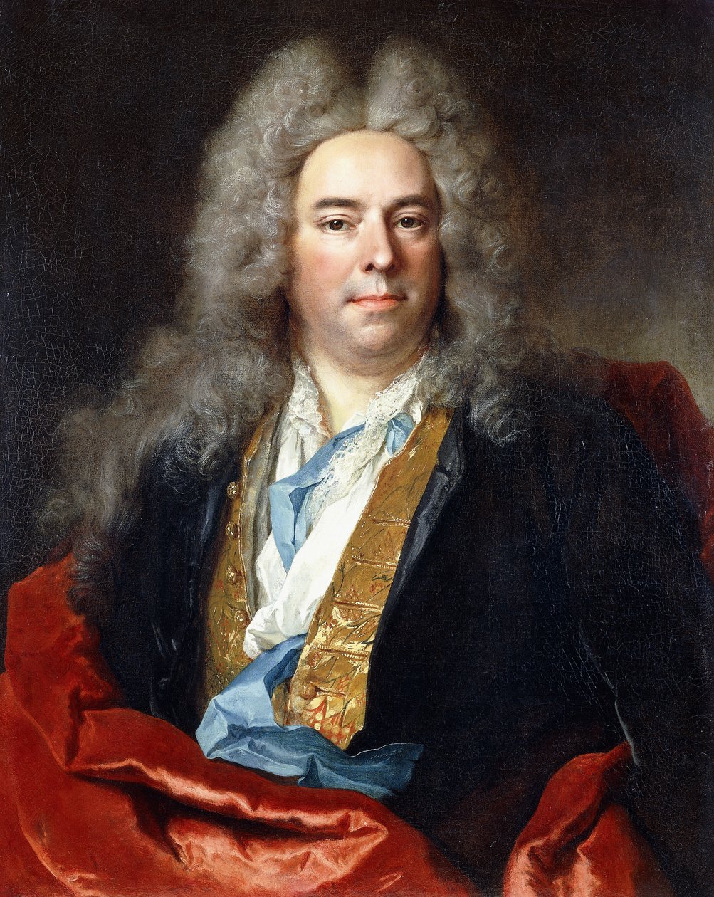 Porträtt av Jacques Vincent Bassablons, kungens rådgivare, halvlängd, iklädd en blå rock med en guldbroderad väst och en röd omslag, 1718 av Nicolas de Largillière