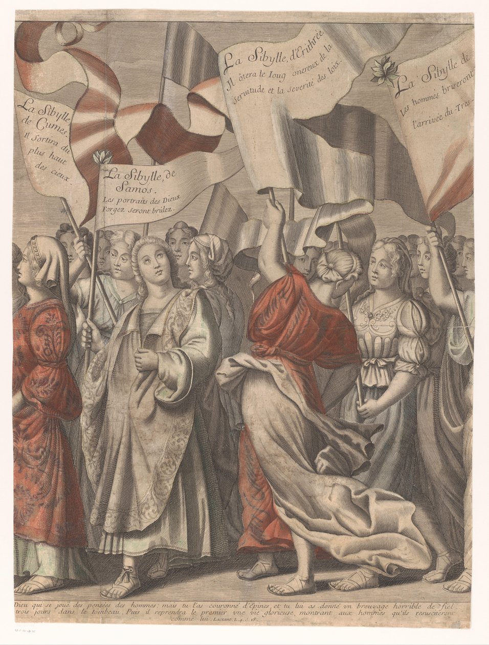 Kristi triumfprocession med figurer från Gamla och Nya testamentet (del tre) Jesu Kristi triumf (titel på objekt) av Nicolas de Larmessin (I)