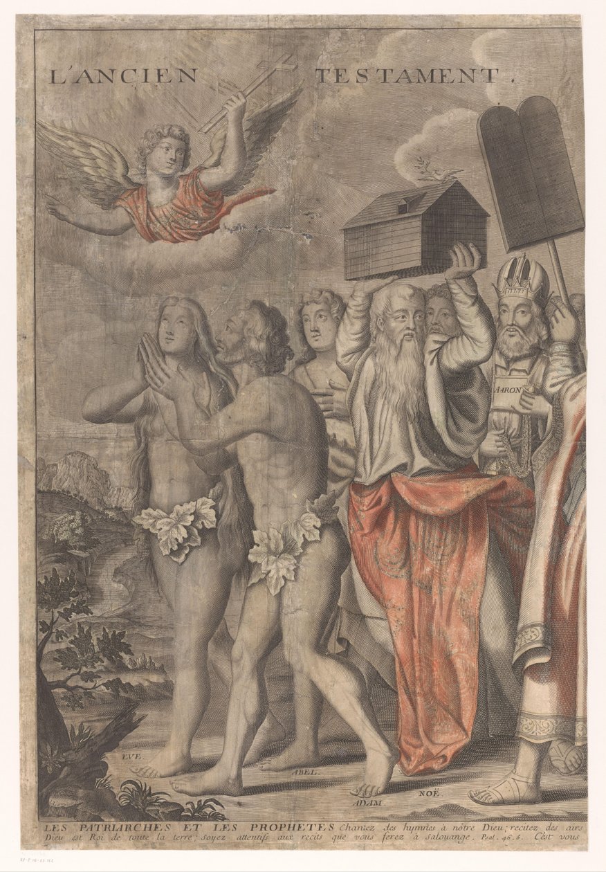 Kristi triumfprocession med figurer från Gamla och Nya testamentet (del ett) Jesu Kristi triumf (titel på objekt) av Nicolas de Larmessin (I)