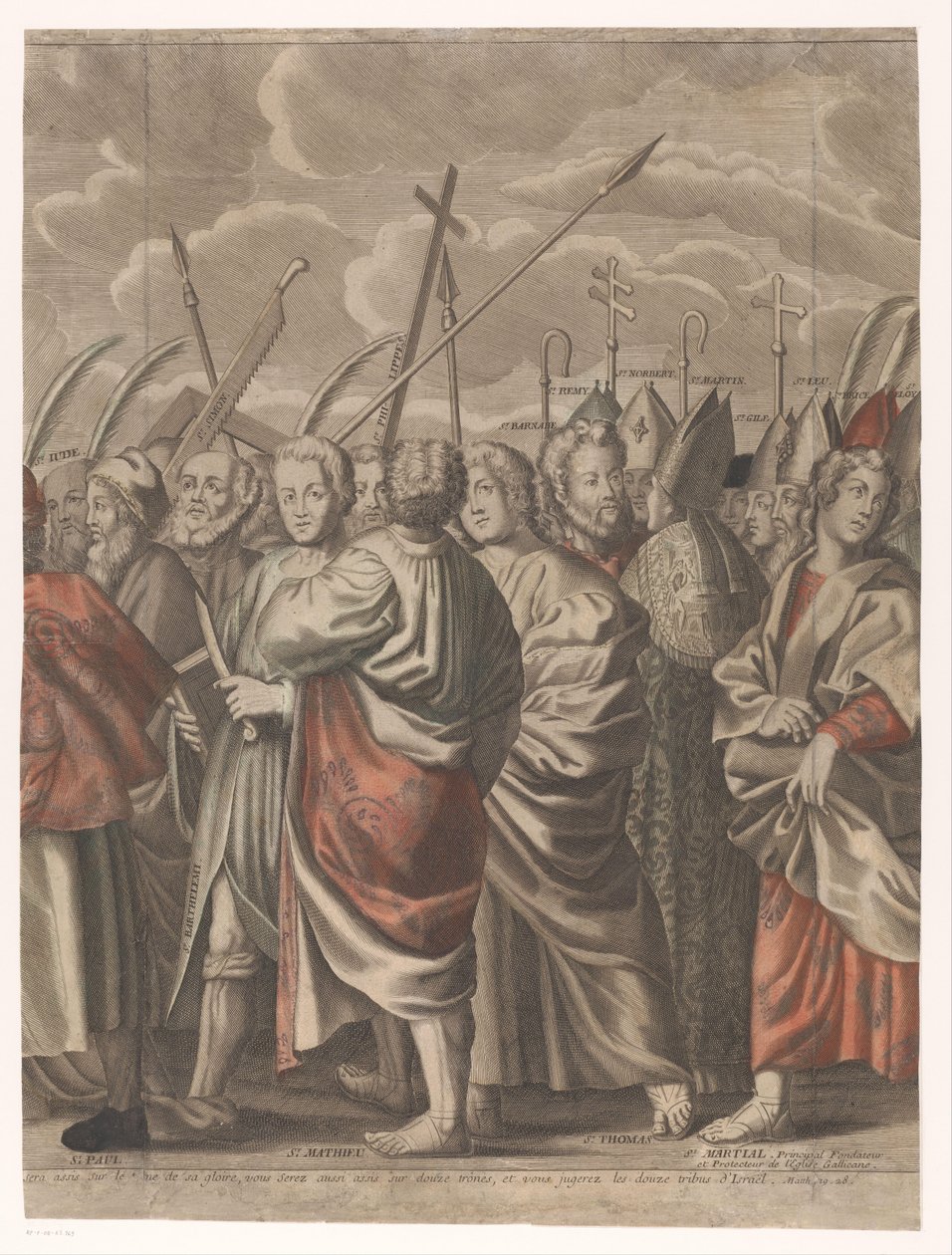 Kristi triumftåg med figurer från Gamla och Nya testamentet (sjunde delen) Le triomphe de Jesus Christ (titel på objekt) av Nicolas de Larmessin (I)