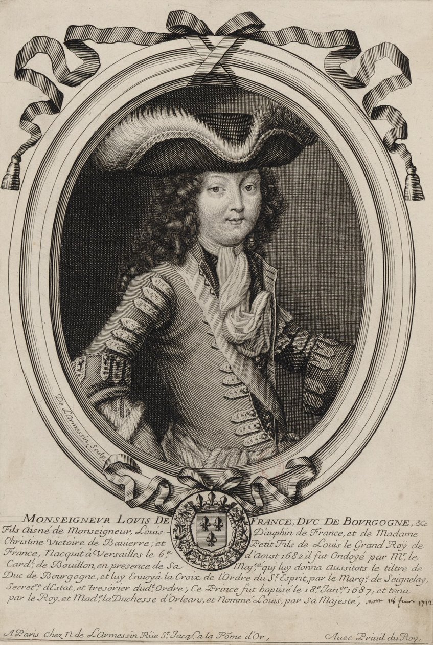 Graverat porträtt av Ludvig, hertig av Bourgogne (1682-1712) av Nicolas de Larmessin