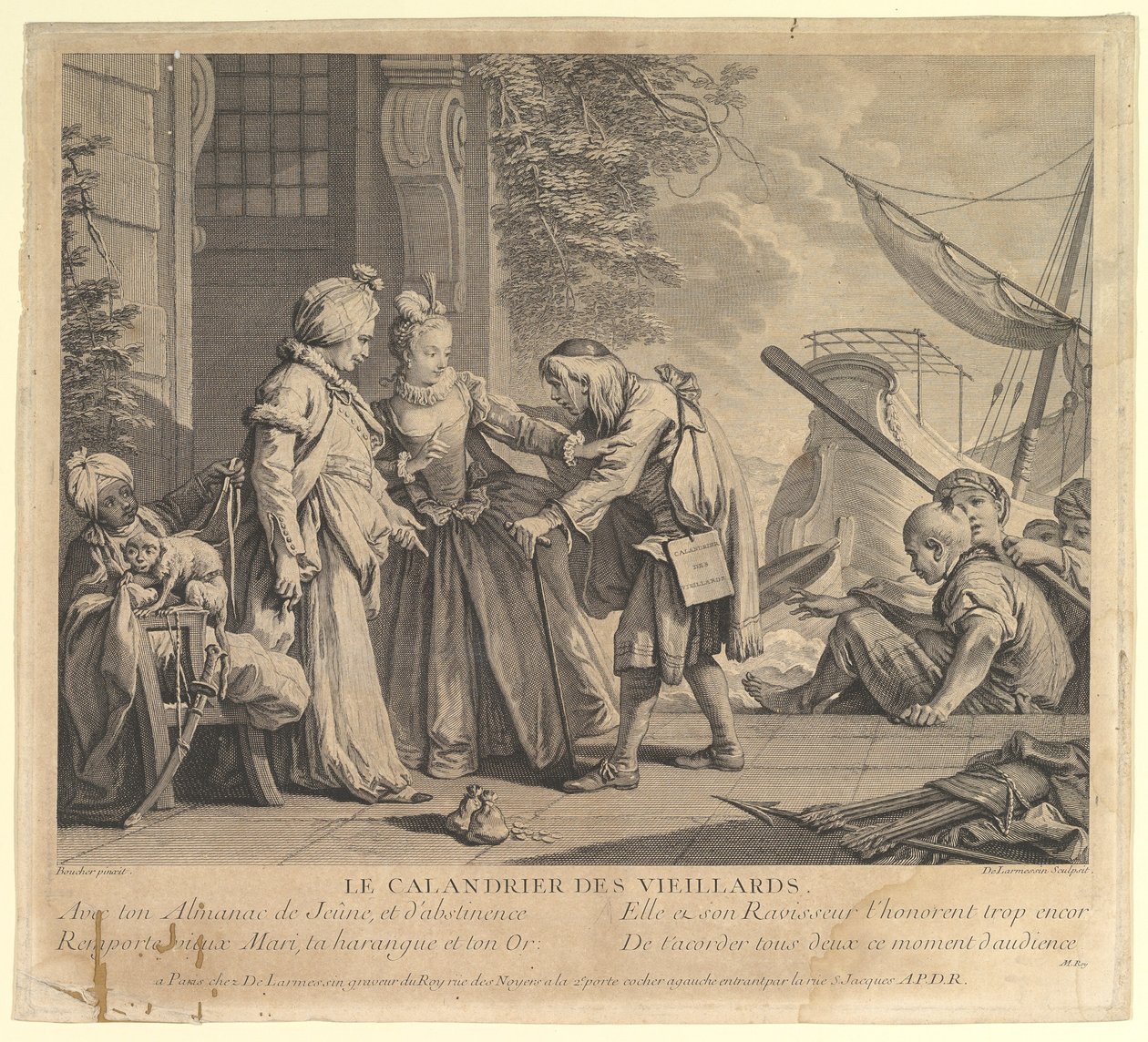 The Calendar of Old Men, från Suite dEstampes Nouve..., 1700-talet. av Nicolas de Larmessin