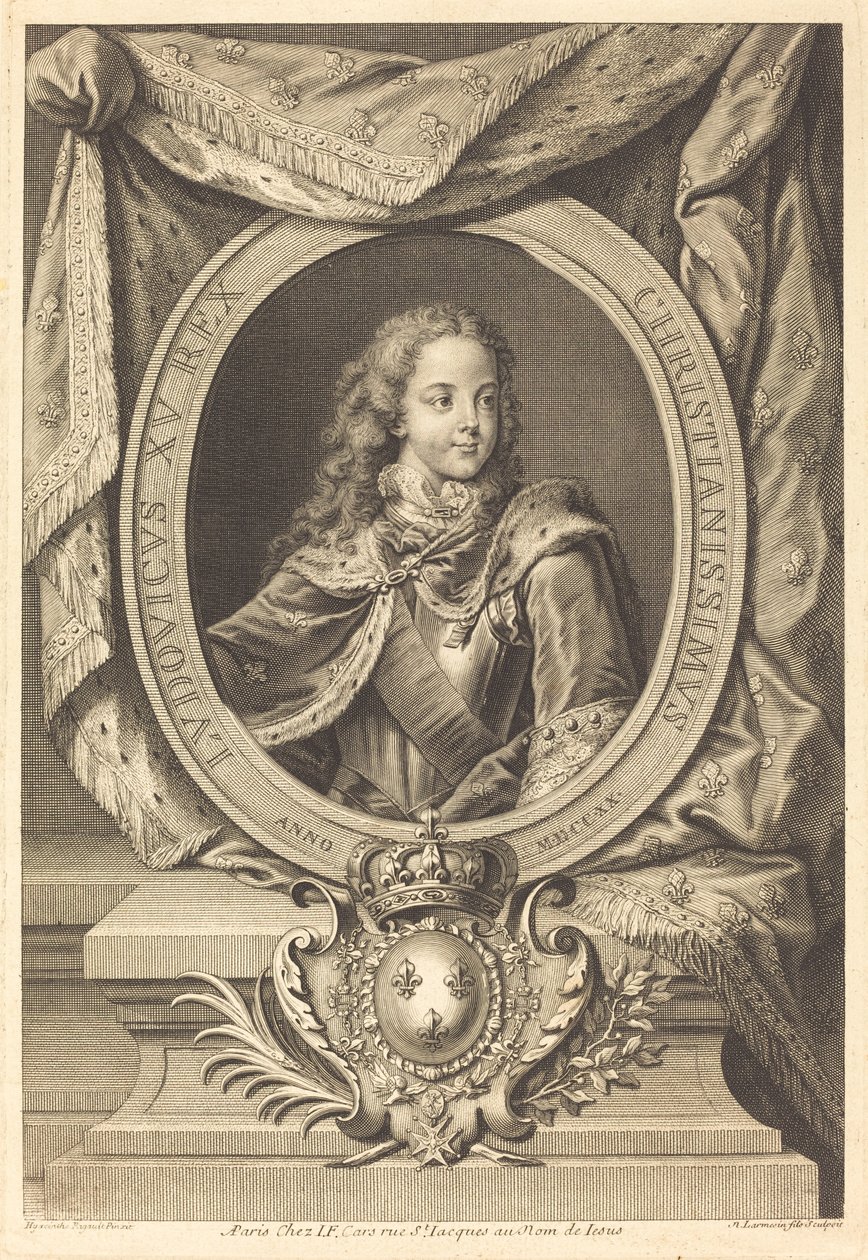 Ludvig XV av Nicolas de Larmessin IV after Hyacinthe Rigaud