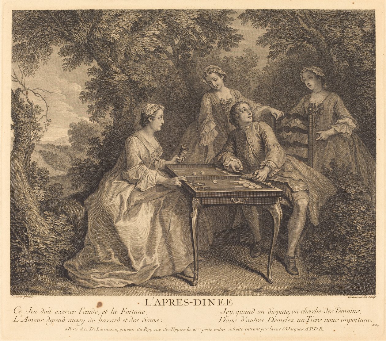 Efter middagen av Nicolas de Larmessin IV after Nicolas Lancret