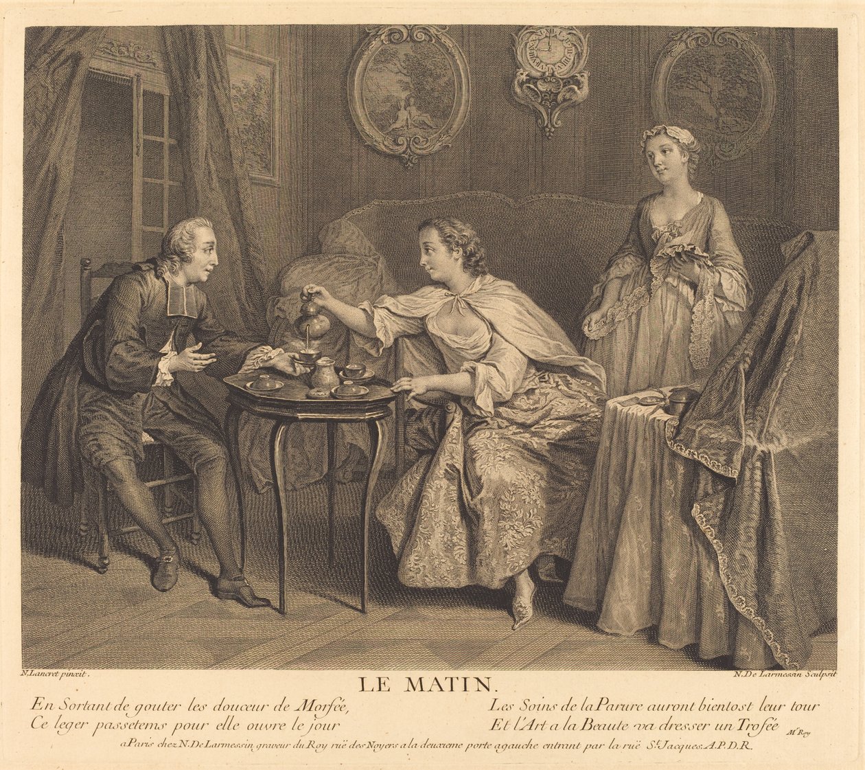 Morgon av Nicolas de Larmessin IV after Nicolas Lancret