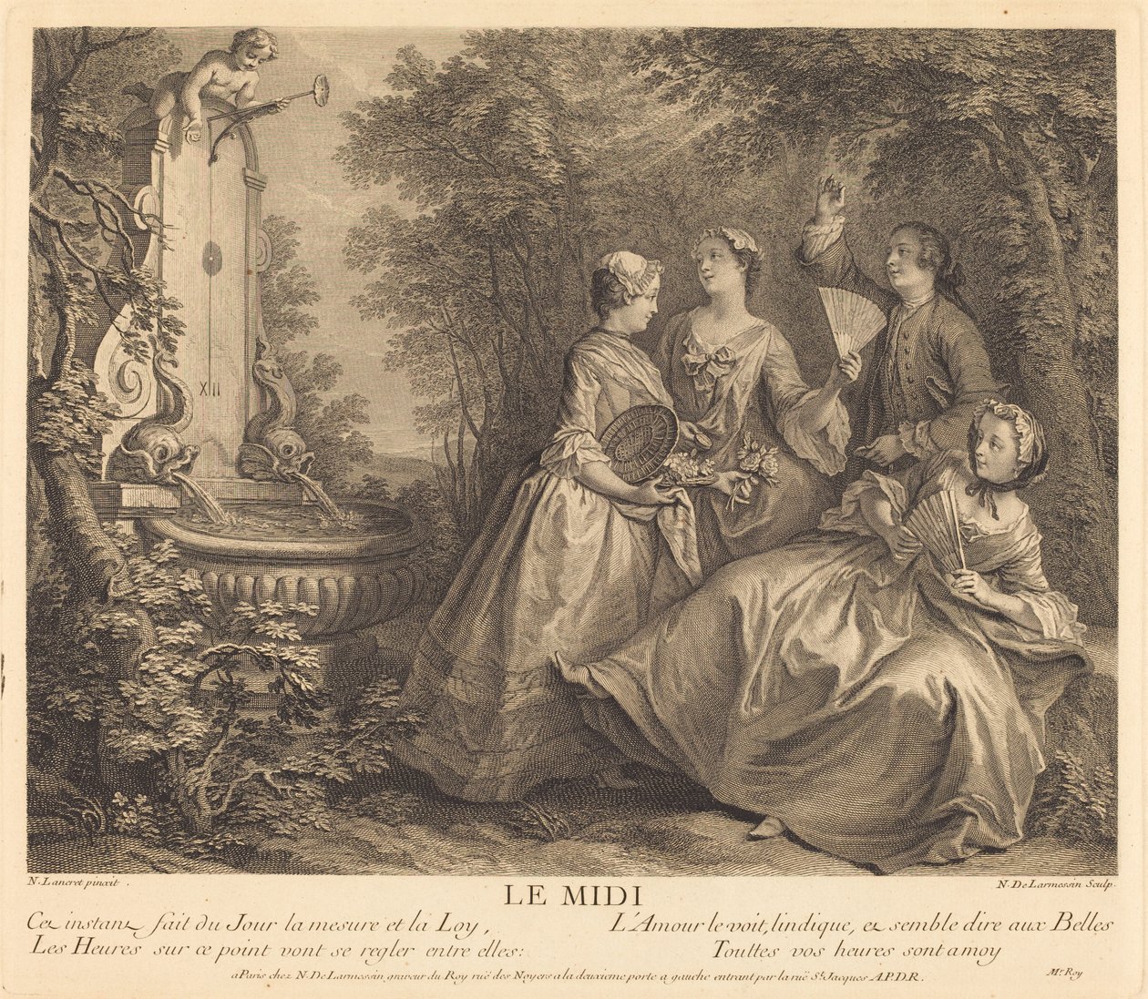 Middag av Nicolas de Larmessin IV after Nicolas Lancret
