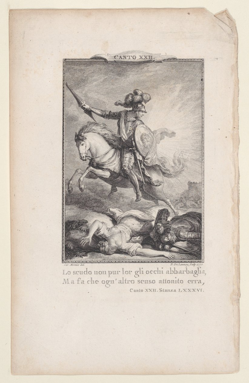 Canto 22, rum 86, från Orlando Furioso, 1772., 1772. av Nicolas de Launay