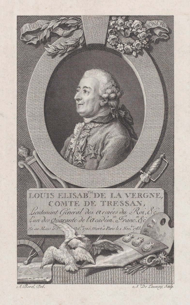 Porträtt av Louis Elisabeth de La Vergne, Comte de Tressan, 1783-92., 1783-92. av Nicolas de Launay