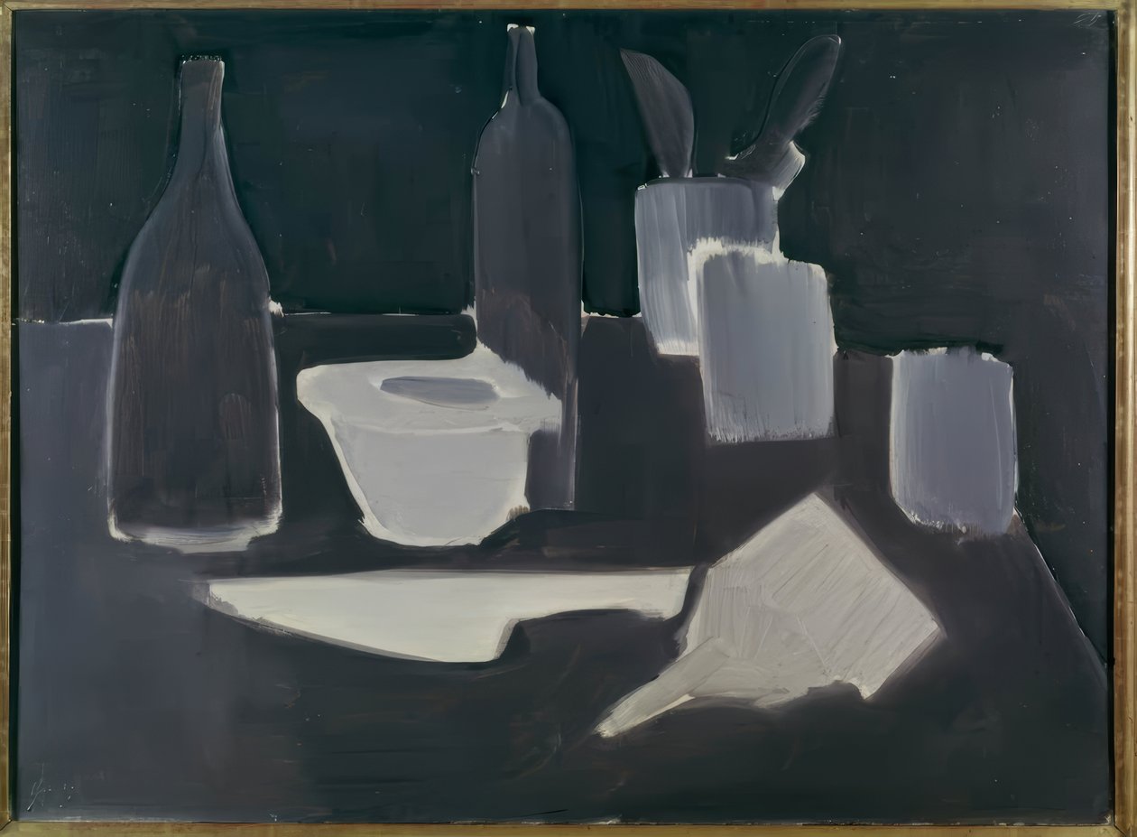 Stilleben, grisaille av Nicolas de Staël