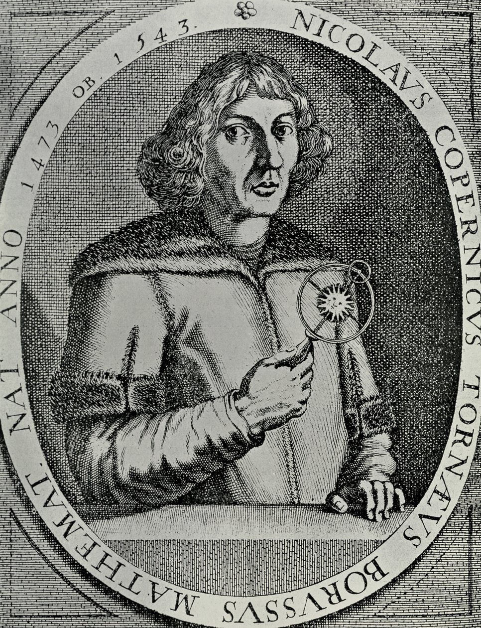 Kopia av ett självporträtt (bw foto) av Nicolaus Copernicus