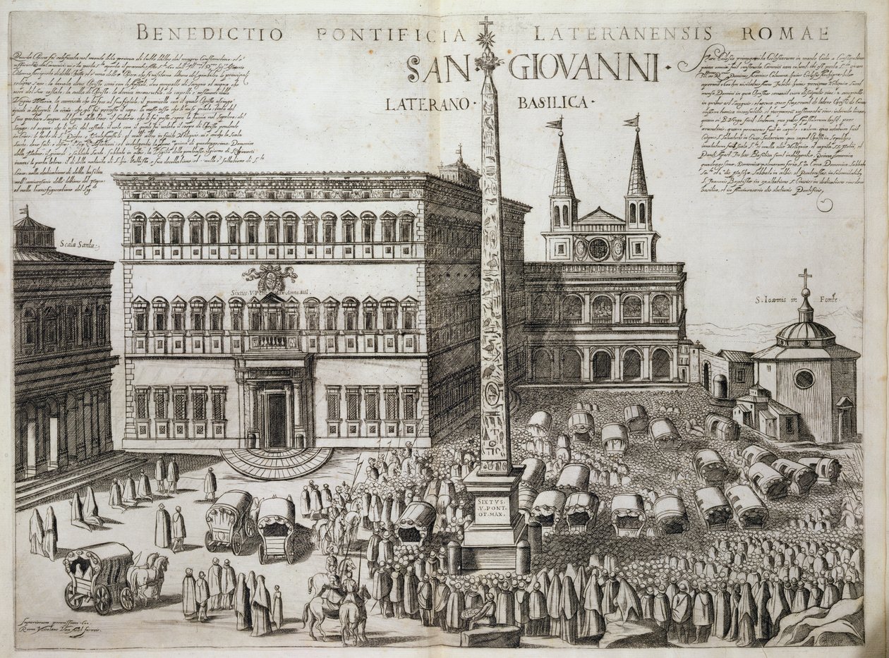 Invigning av obelisken framför basilikan San Giovanni Laterano, Rom 1588, 1600 (se även 193205) av Nicolaus van Aelst