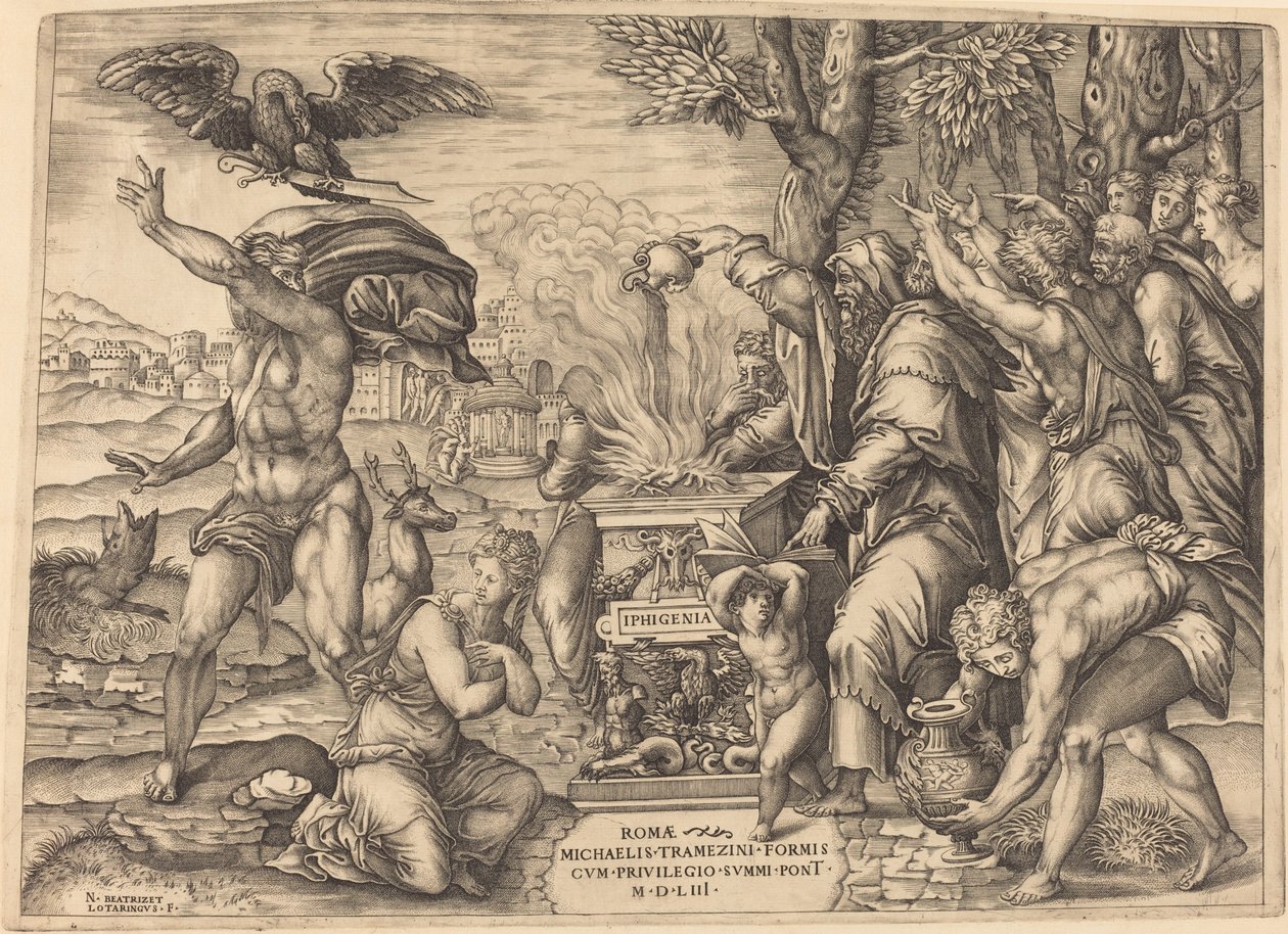 Offret av Iphigenia av Nicolaus Beatrizet