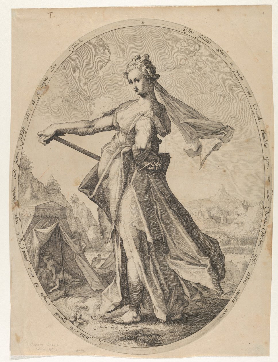 Jahel från Heroes and Heroines of the Old Testament, ca. 1597., ca. 1597. av Nicolaus Braeu