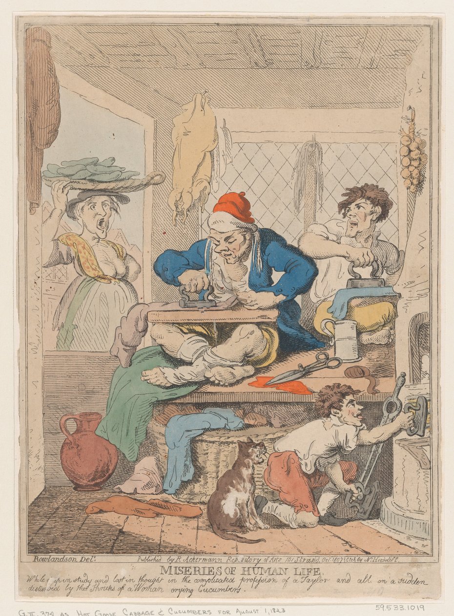 Miseries of Human Life: While Deep in Study and Lost in Thought in the Comlicated..., oktober 1807. av Nicolaus Heideloff