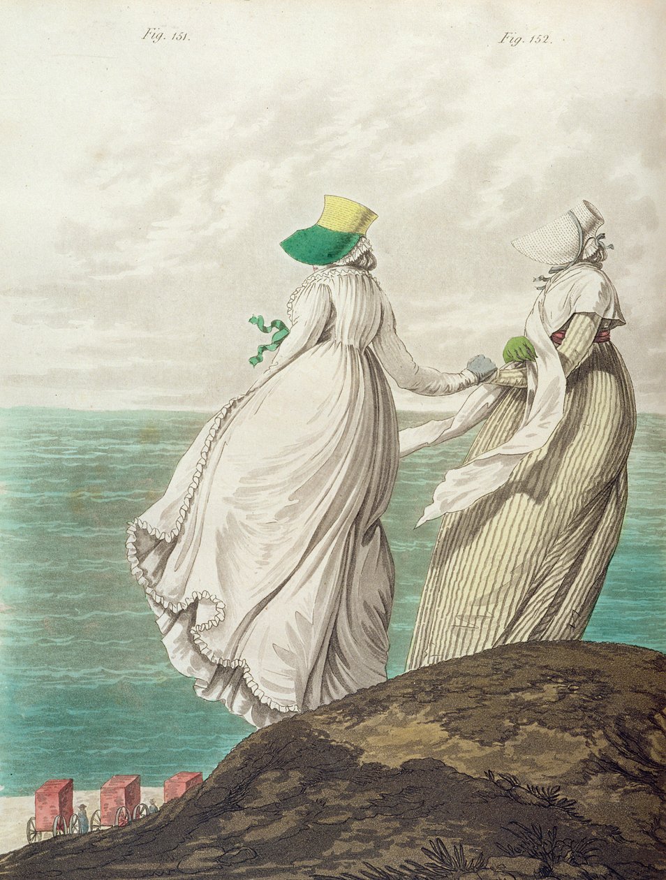Badplats, från "Gallery of Fashion", 1797 (färggravyr) av Nicolaus von Heideloff