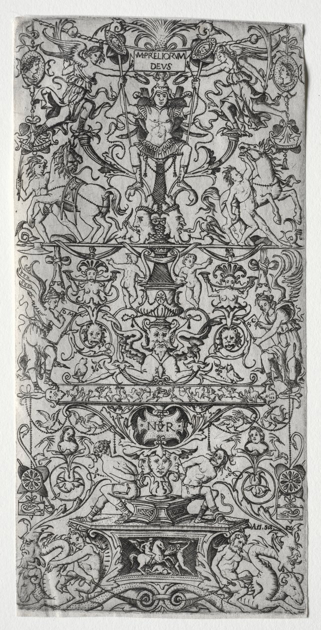 Ornamentpanel: Mars, stridernas gud av Nicoletto da Modena
