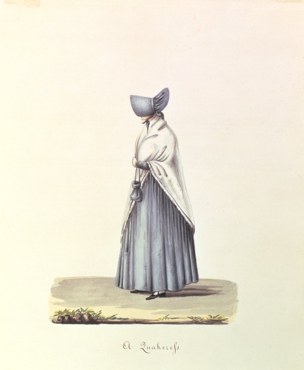 En kväkerska, ca 1840-44 (för par se 90129) av Nicolino Calyo