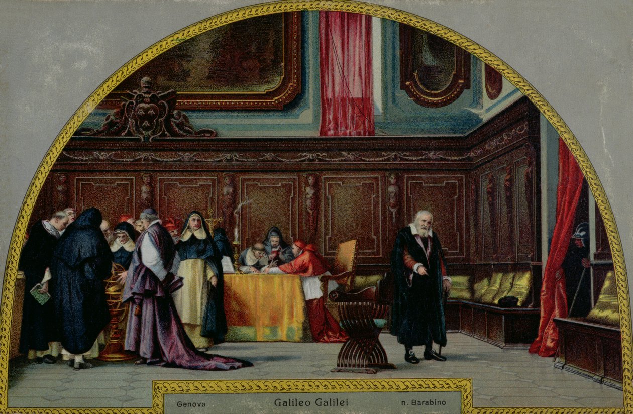 Rättegången mot Galileo Galilei (1564-1642) 1633 av Nicolo Barabino