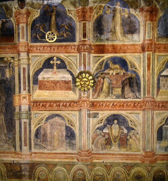 Religiösa scener, från en serie väggmålningar som skildrar den astrologiska cykeln av Nicolo and Stefano da Ferrara Miretto