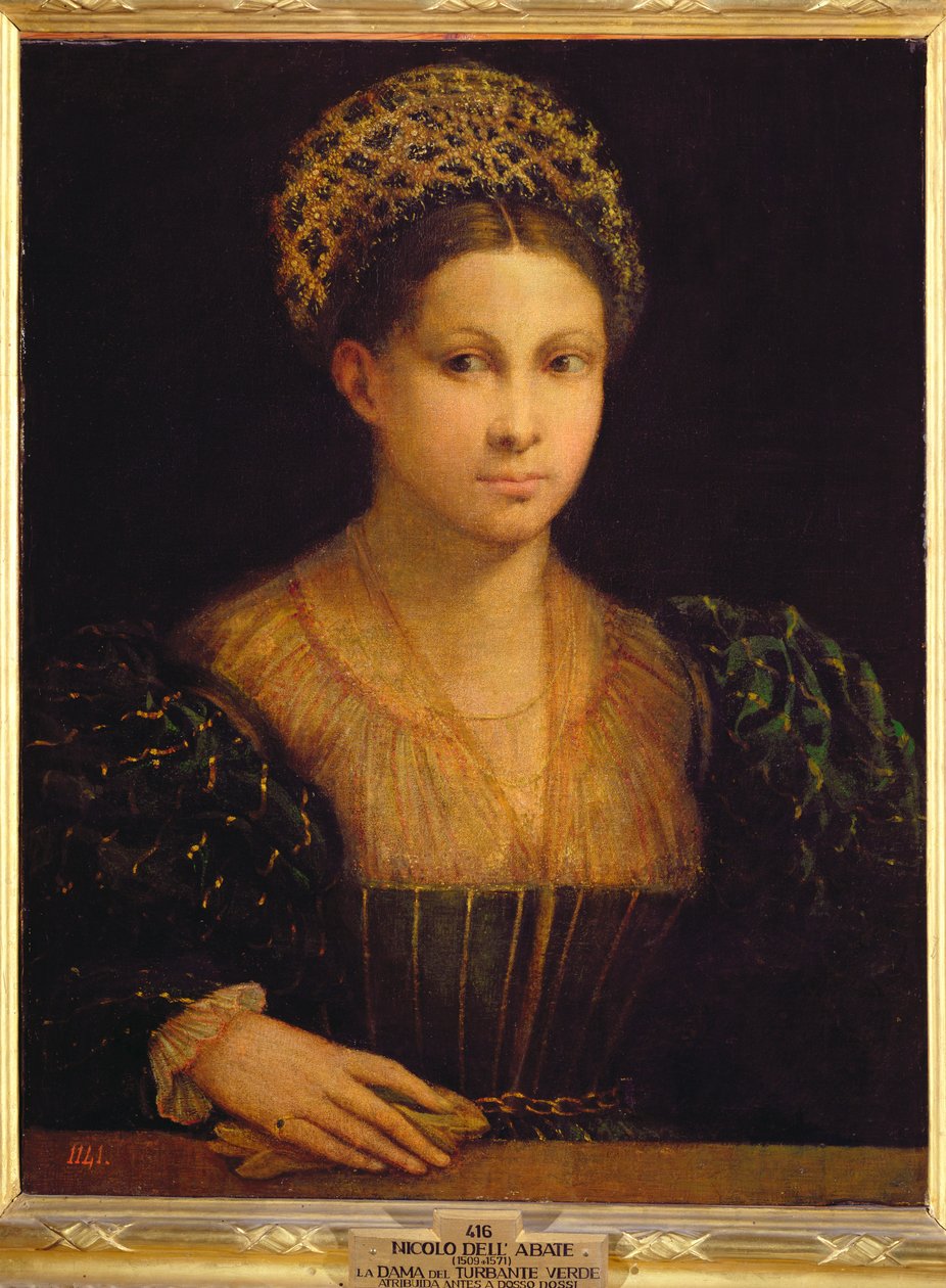 Damen med den gröna turbanen av Nicolo dell Abate