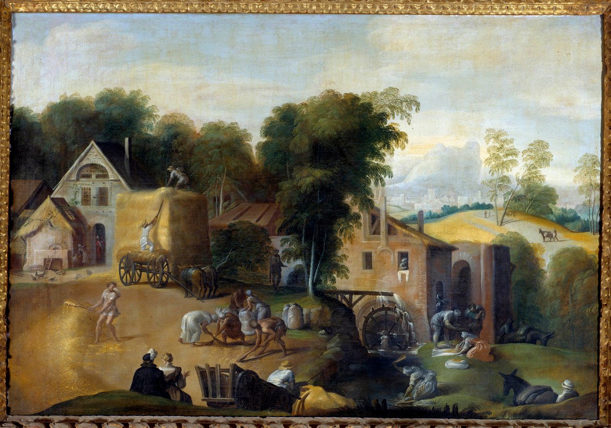 Le vannage du grain Målning av Nicolo dell "Abate av Nicolo dell Abate