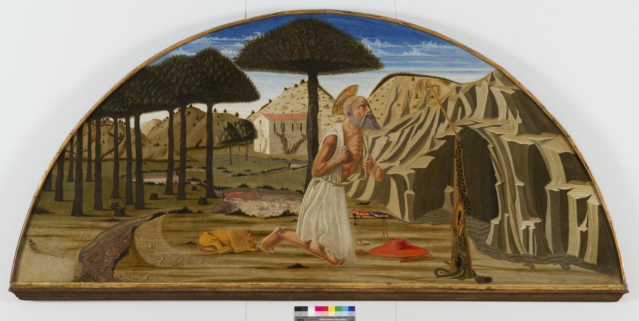 Saint Hieronymus i öknen, 1450-80 av Nicolo di Maestro Antonio dAncona