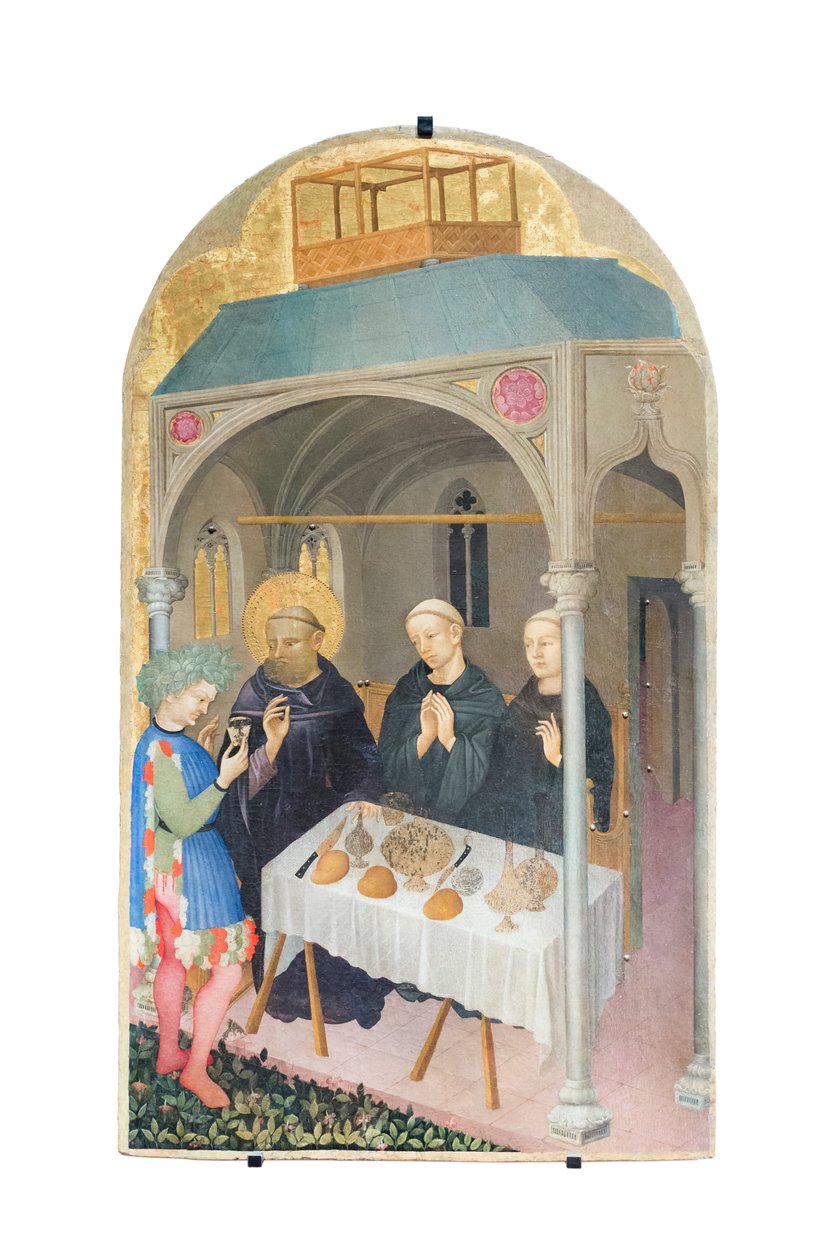 St Benedict dricker förgiftat vin av Nicolò di Pietro