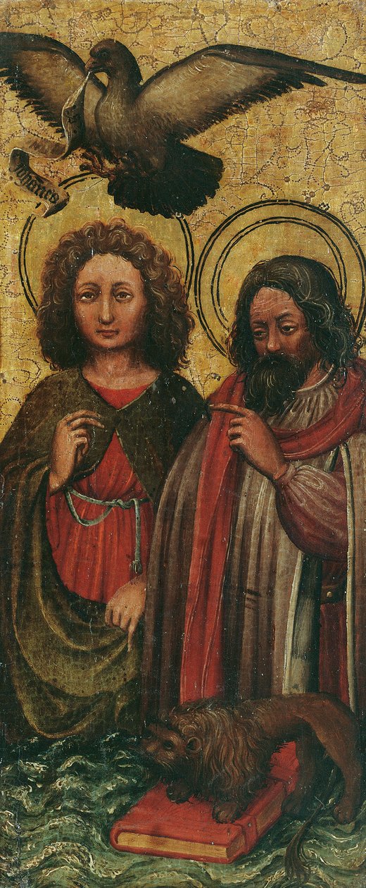Evangelisterna Johannes och Markus av Niederländischer Maler