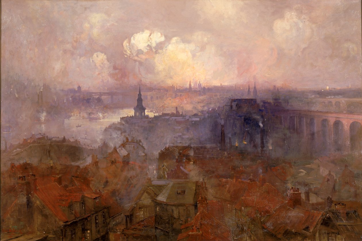 Newcastle upon Tyne från öster, 1898 av Niels Moller Lund