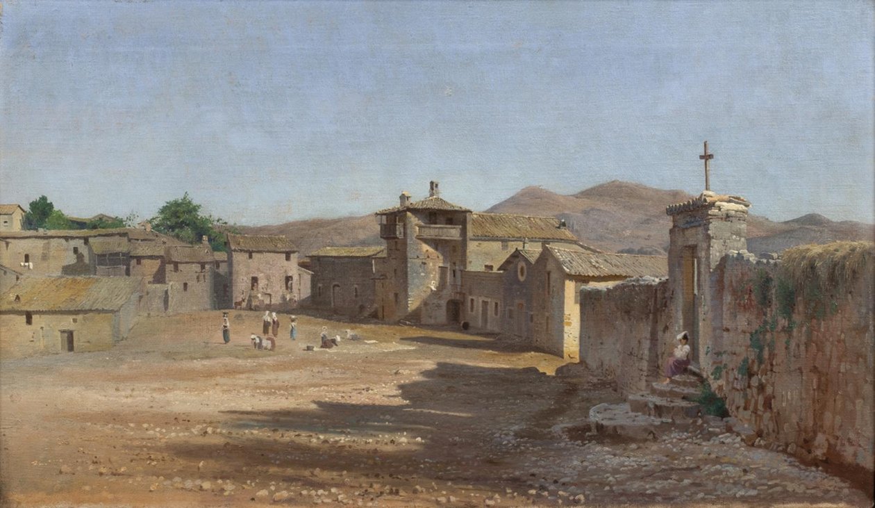 Torvet i Anticoli Corrado, Italien av Niels Bredal