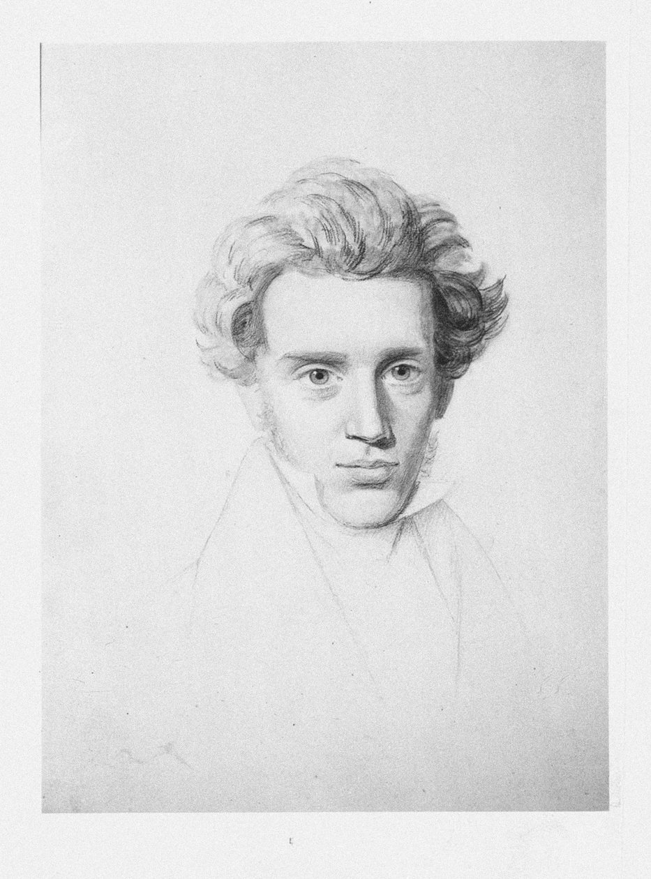 Søren Kierkegaard 1813-1855, ca 1840 av Niels Christian Kierkegaard