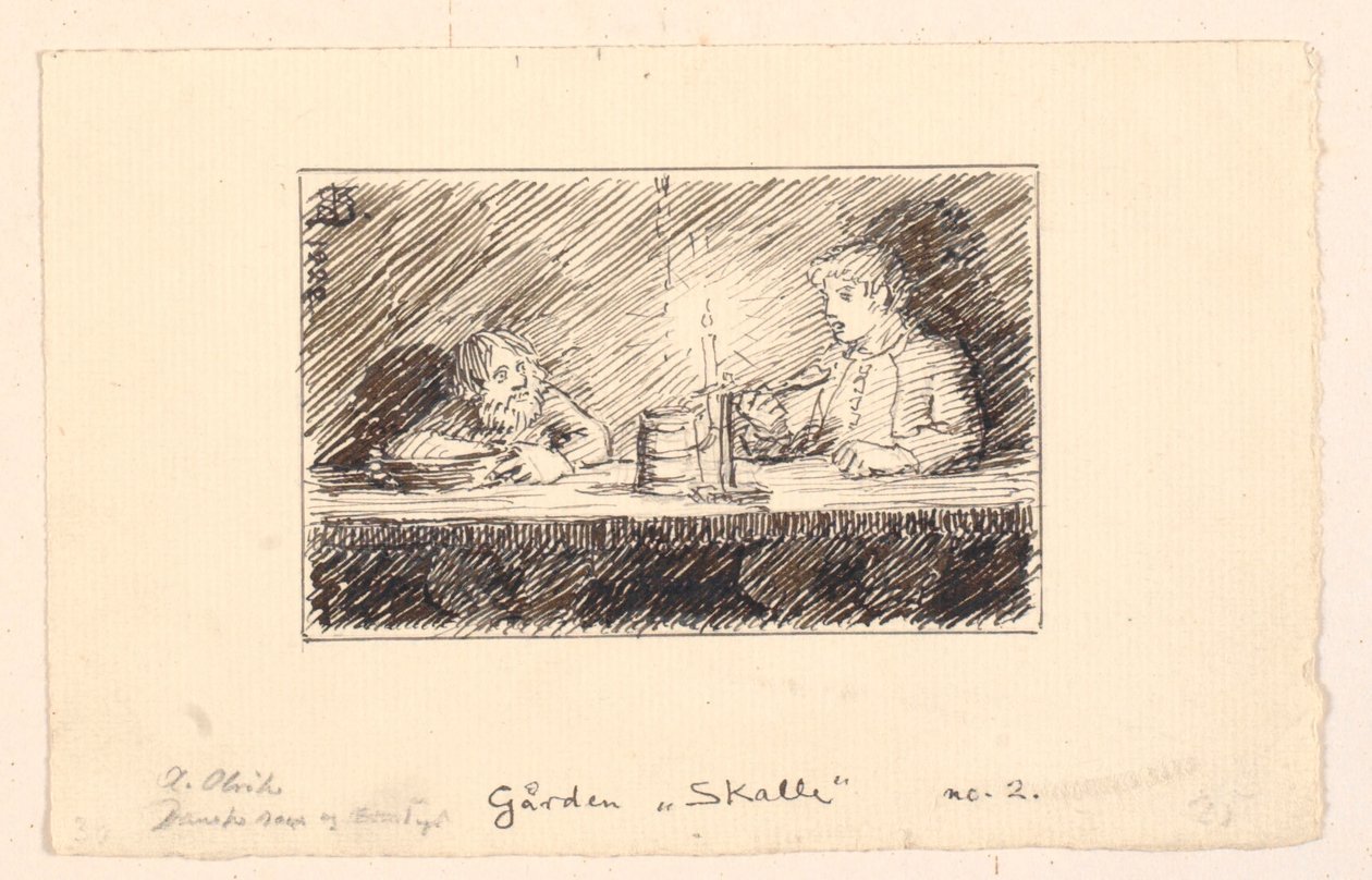 Illustration till Strandwarslet och kyrkgrimman av Niels Skovgaard