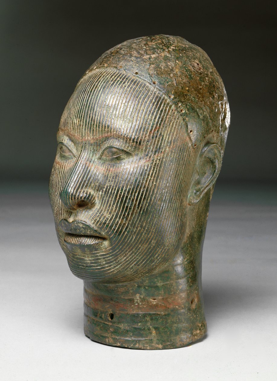 Oni, överhuvud för en kung, Ife, 1100-1400-talet (brons) (se även 412919) av Nigerian