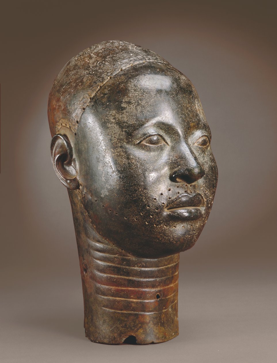Huvud av en Oni, Ife, 1100-1400-tal (zinkmässing) av Nigerian